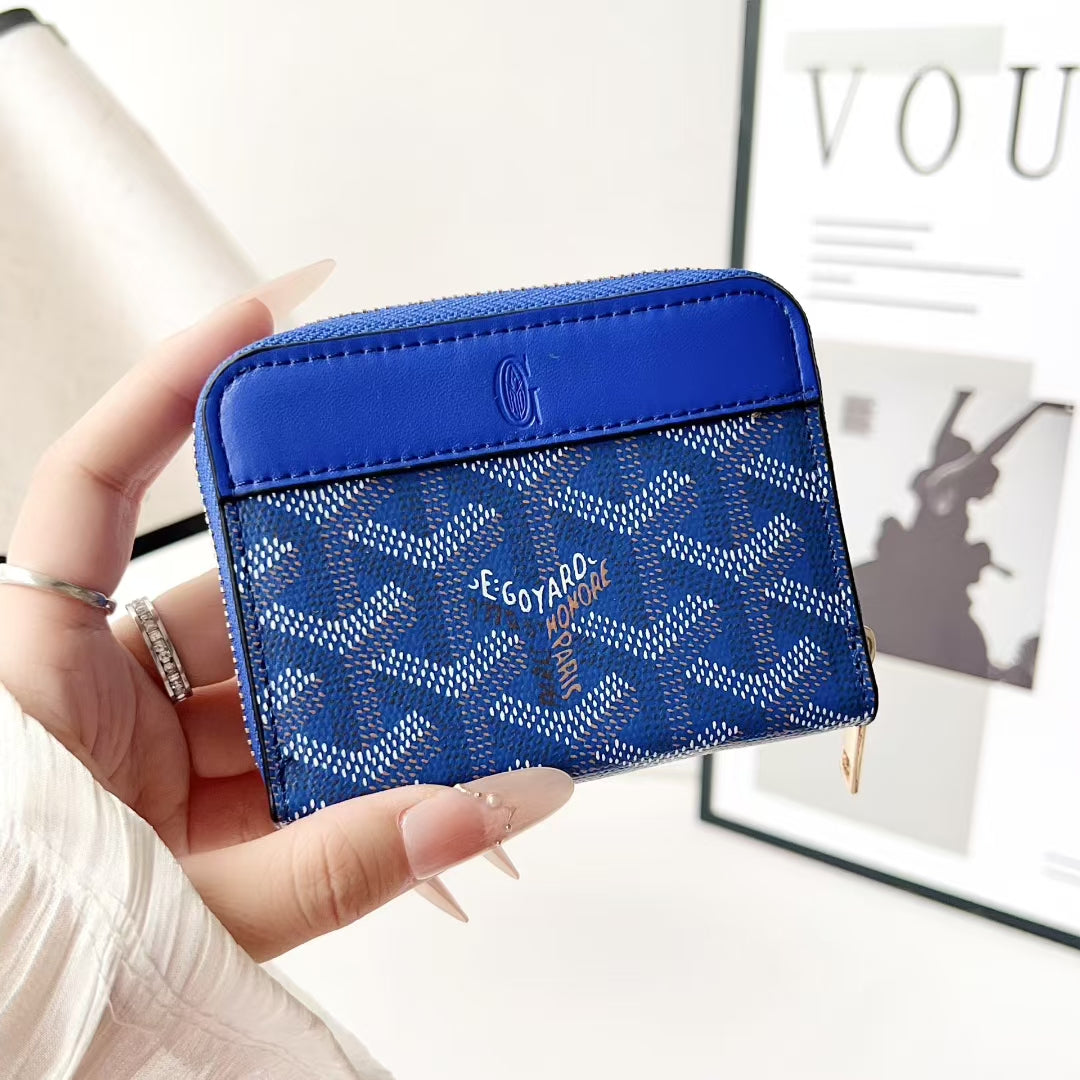 Luxury GY Zip Card Holder Wallet with Pattern Design
