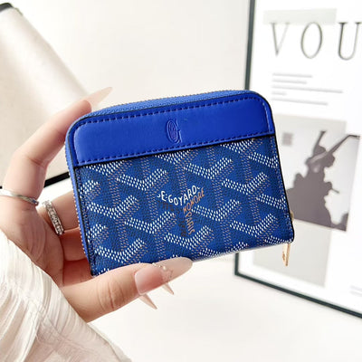Luxury GY Zip Card Holder Wallet with Pattern Design