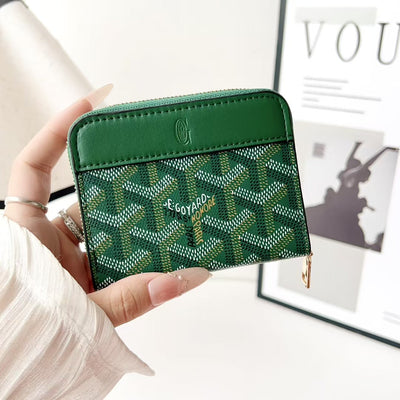 Luxury GY Zip Card Holder Wallet with Pattern Design