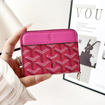 Luxury GY Zip Card Holder Wallet with Pattern Design