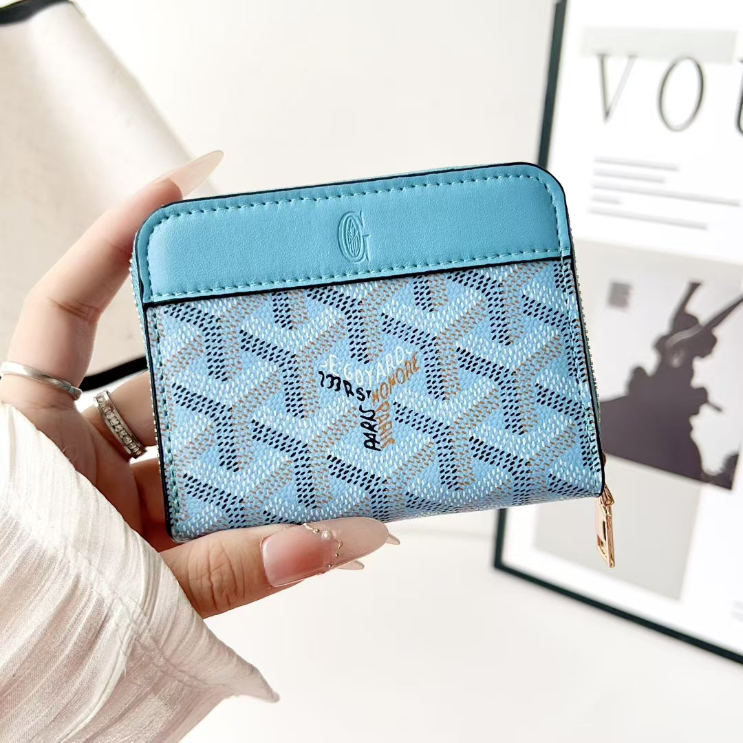 Luxury GY Zip Card Holder Wallet with Pattern Design