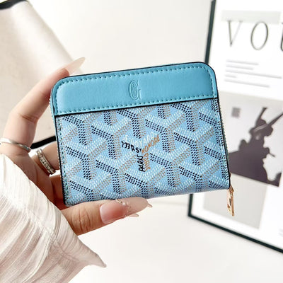 Luxury GY Zip Card Holder Wallet with Pattern Design