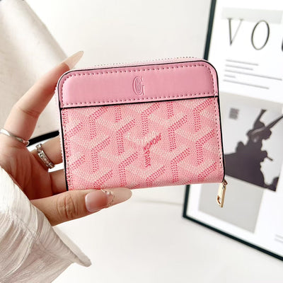 Luxury GY Zip Card Holder Wallet with Pattern Design