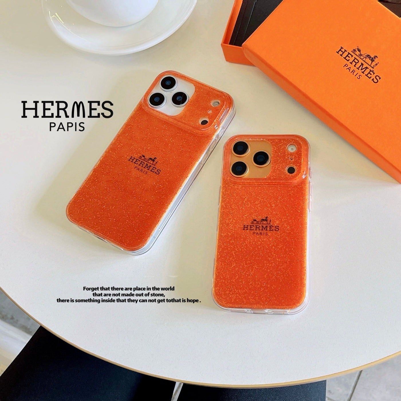 Premium Sparkling Orange Protective Phone Case
