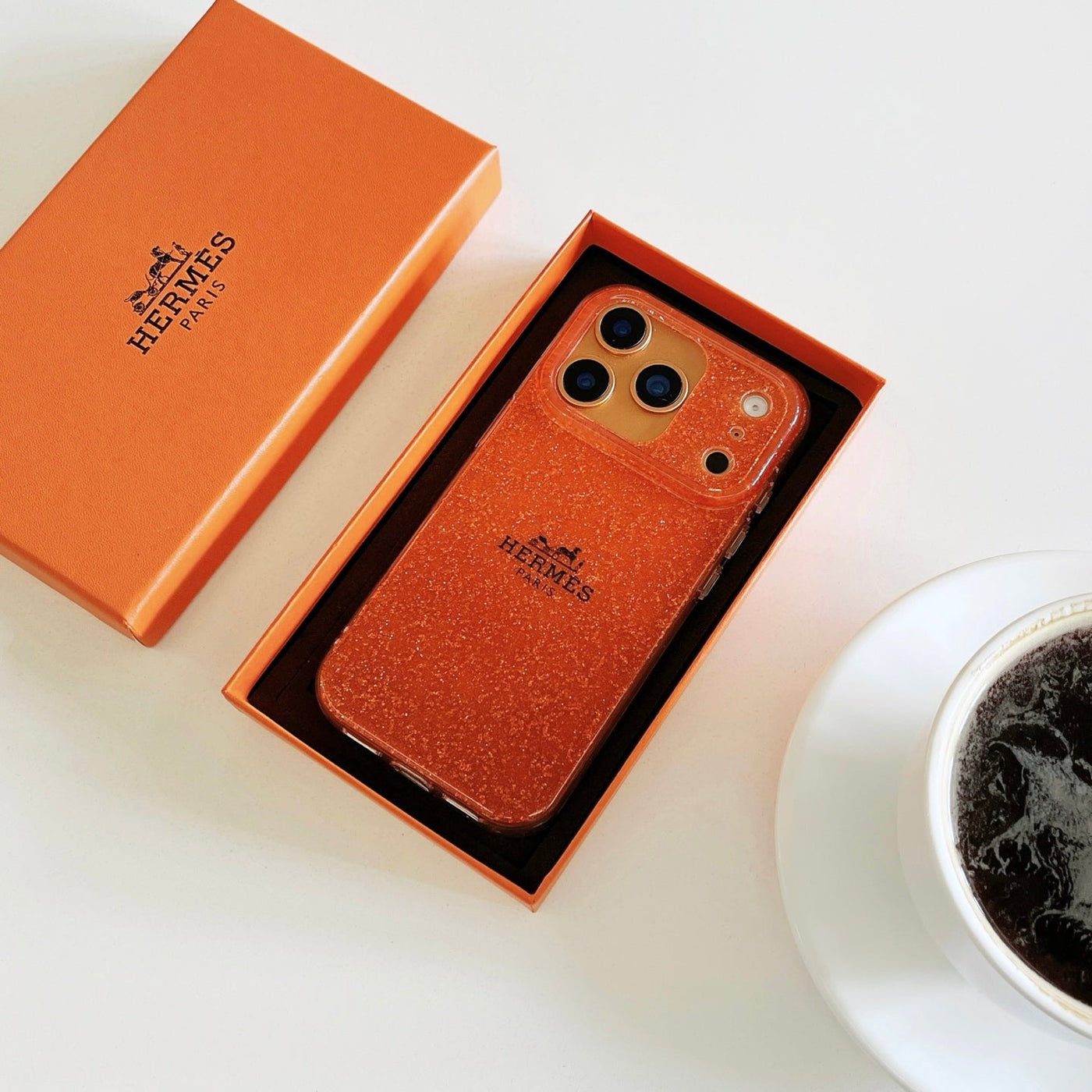 Premium Sparkling Orange Protective Phone Case