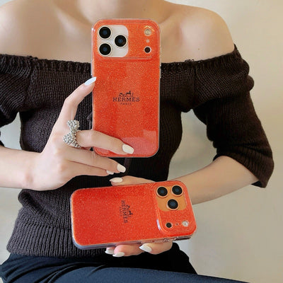 Premium Sparkling Orange Protective Phone Case