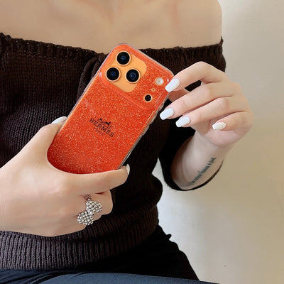 Premium Sparkling Orange Protective Phone Case