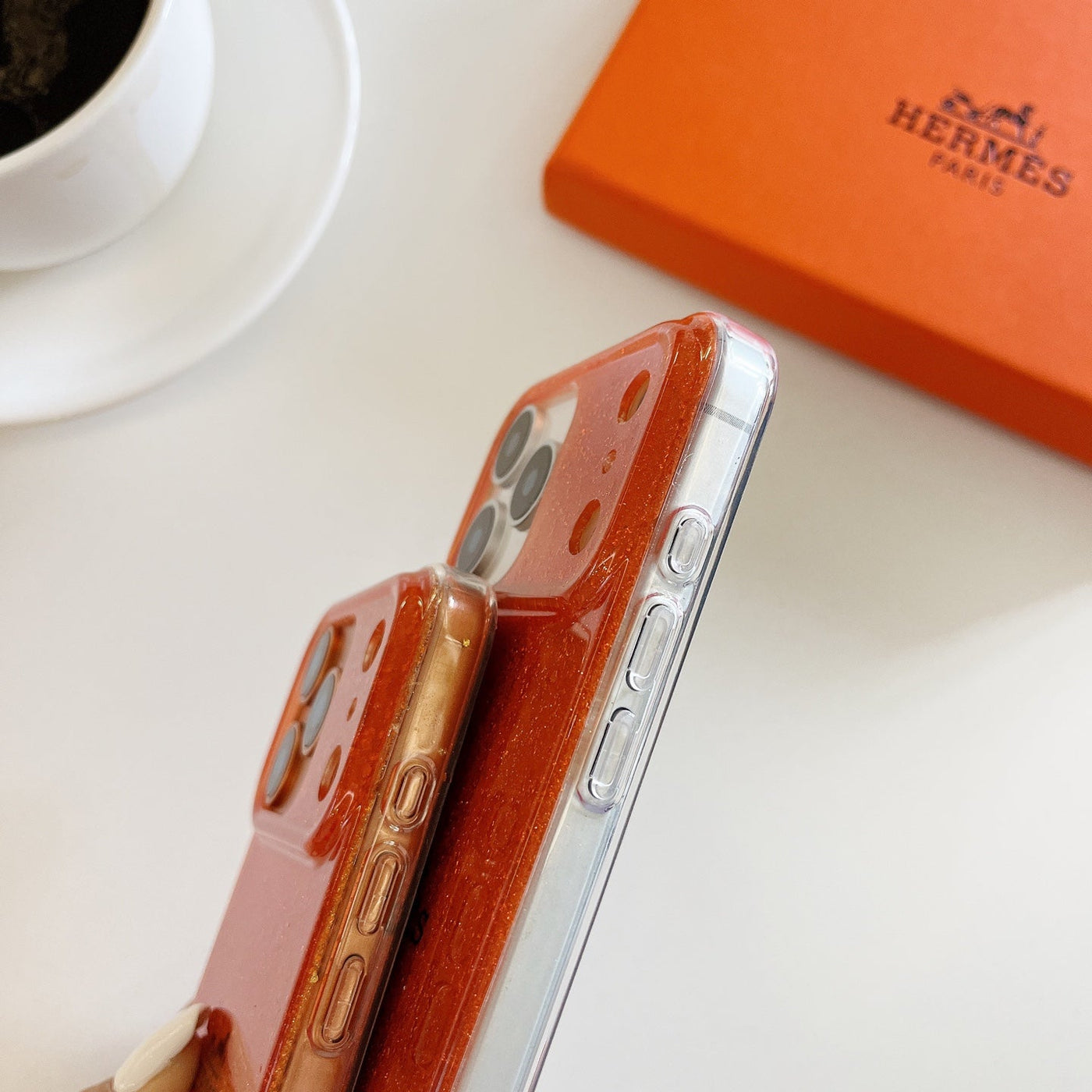 Premium Sparkling Orange Protective Phone Case