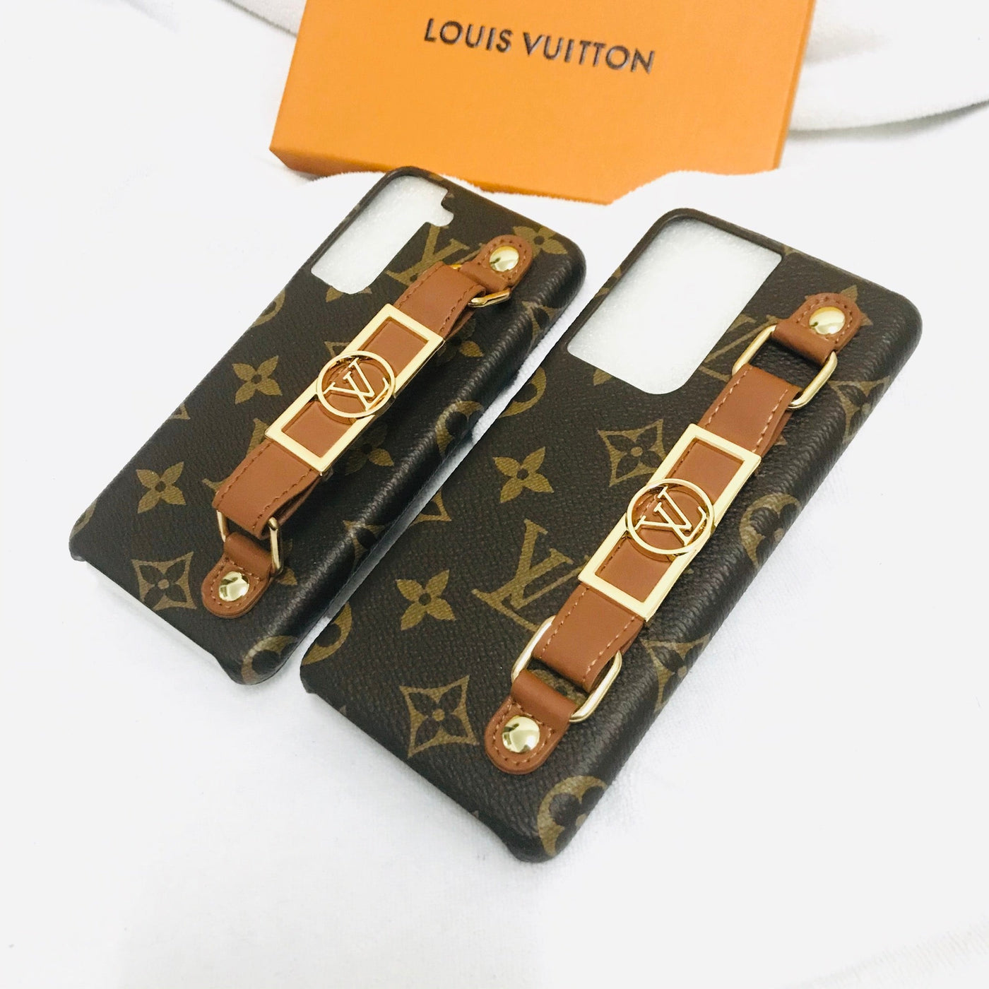 Luxury LV Monogram Case with Hand Strap for Samsung | Stylish & Functional