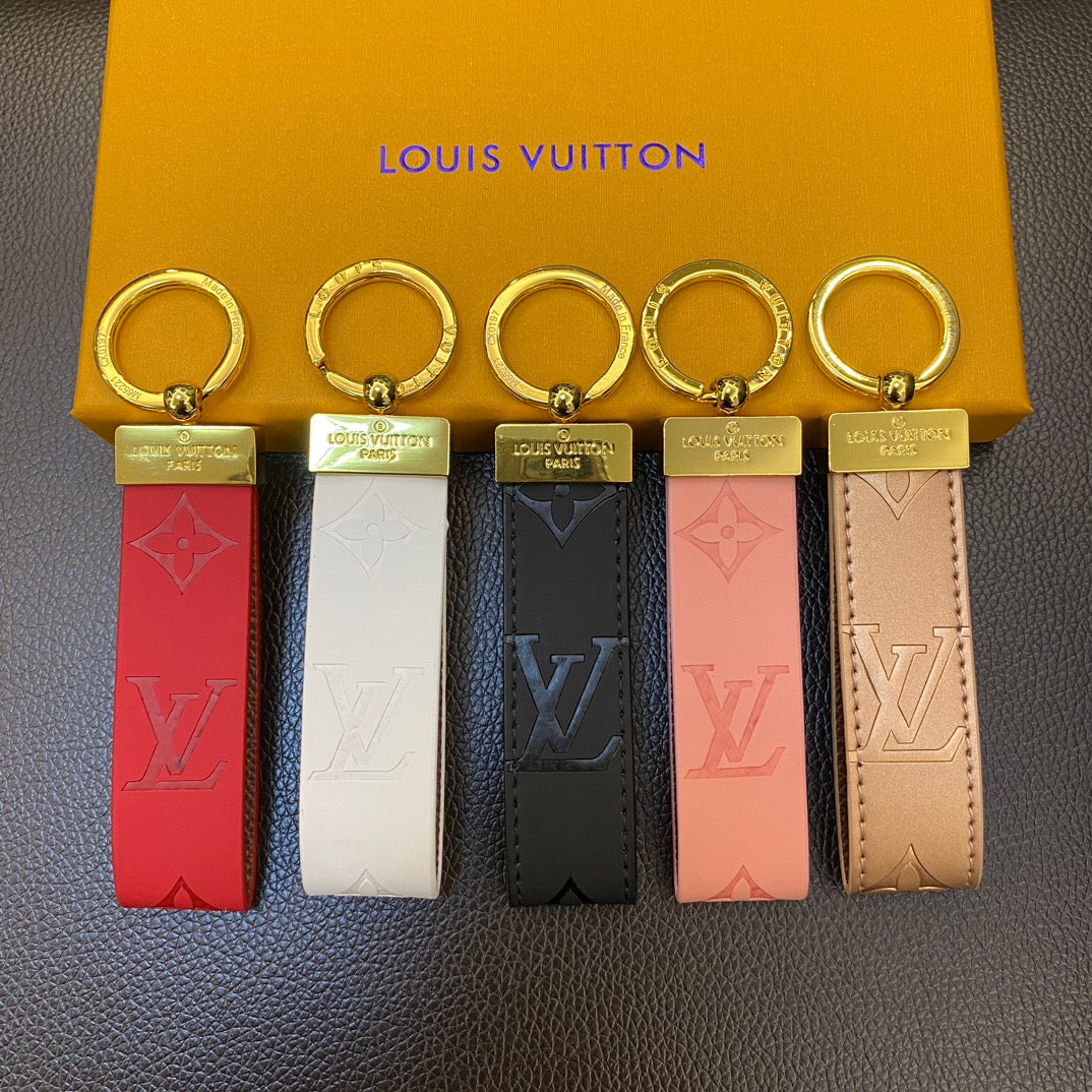 Luxury LV Monogram Keychain Collection – Classic Colors with Gold Hardware