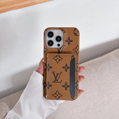 Sleek LV Monogram iPhone Case with Convenient Card Holder