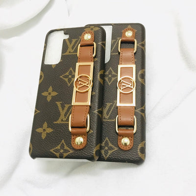 Luxury LV Monogram Case with Hand Strap for Samsung | Stylish & Functional