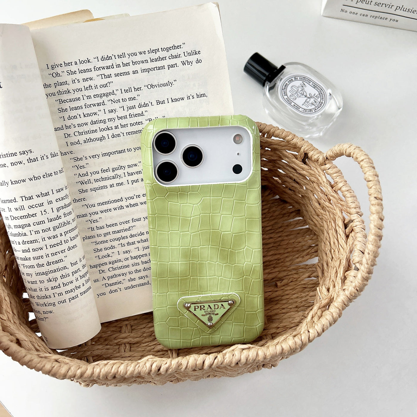Luxury PR Croco Pattern Case with Triangle Logo