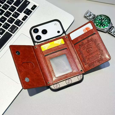 Luxury LV & GG Wallet iPhone Case with Card Holder