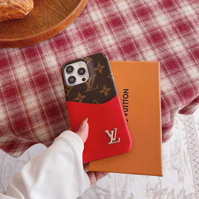 Luxury LV-Inspired Monogram Phone Cases with Elegant Textured Finish