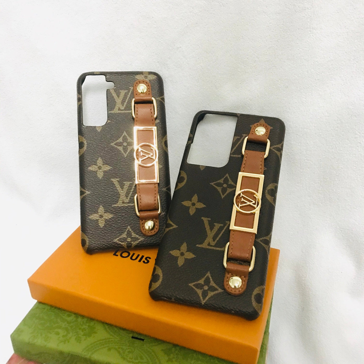 Luxury LV Monogram Case with Hand Strap for Samsung | Stylish & Functional