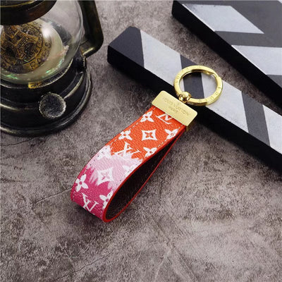 Luxury LV Monogram Keyring Collection – Vibrant Colors with Gold Accents