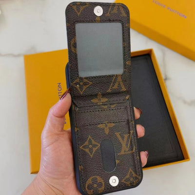 Designer LV iPhone case with card holder and premium finish