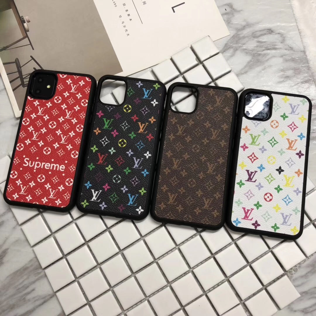 LV Supreme Burberry Designer iPhone Case from the side