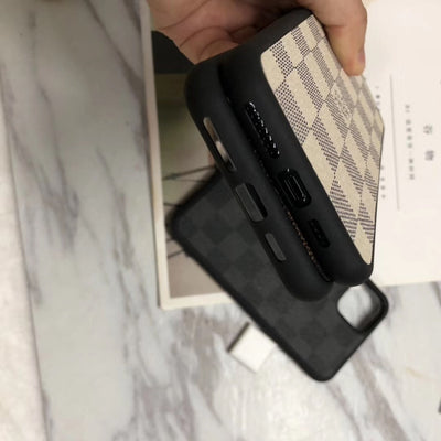 LV Supreme Burberry Designer iPhone Case from the side