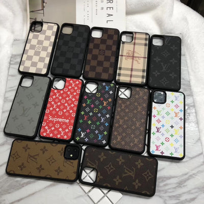 Iconic LV monogram detail on Burberry iPhone Case