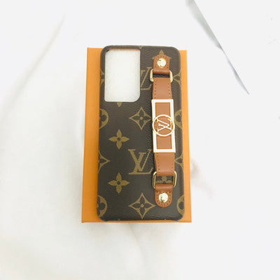 Luxury LV Monogram Case with Hand Strap for Samsung | Stylish & Functional