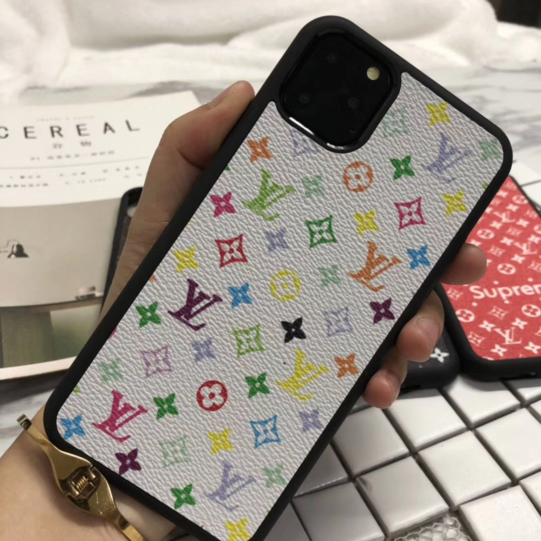 Chic LV Supreme Burberry iPhone Case with iconic Supreme red