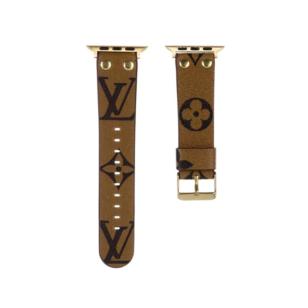 LV & GG Strap for Apple Watch Band with iconic LV and GG motifs