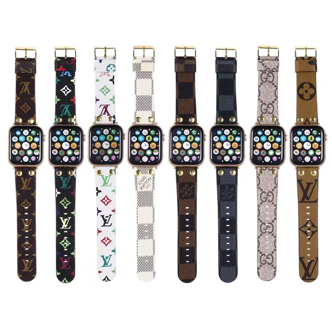 LV & GG Strap for Apple Watch Band on wrist