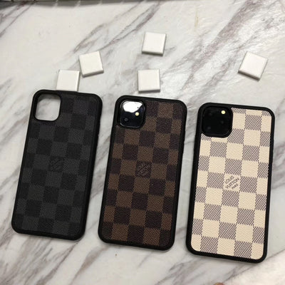 LV Supreme Burberry iPhone Case featuring classic Burberry check pattern