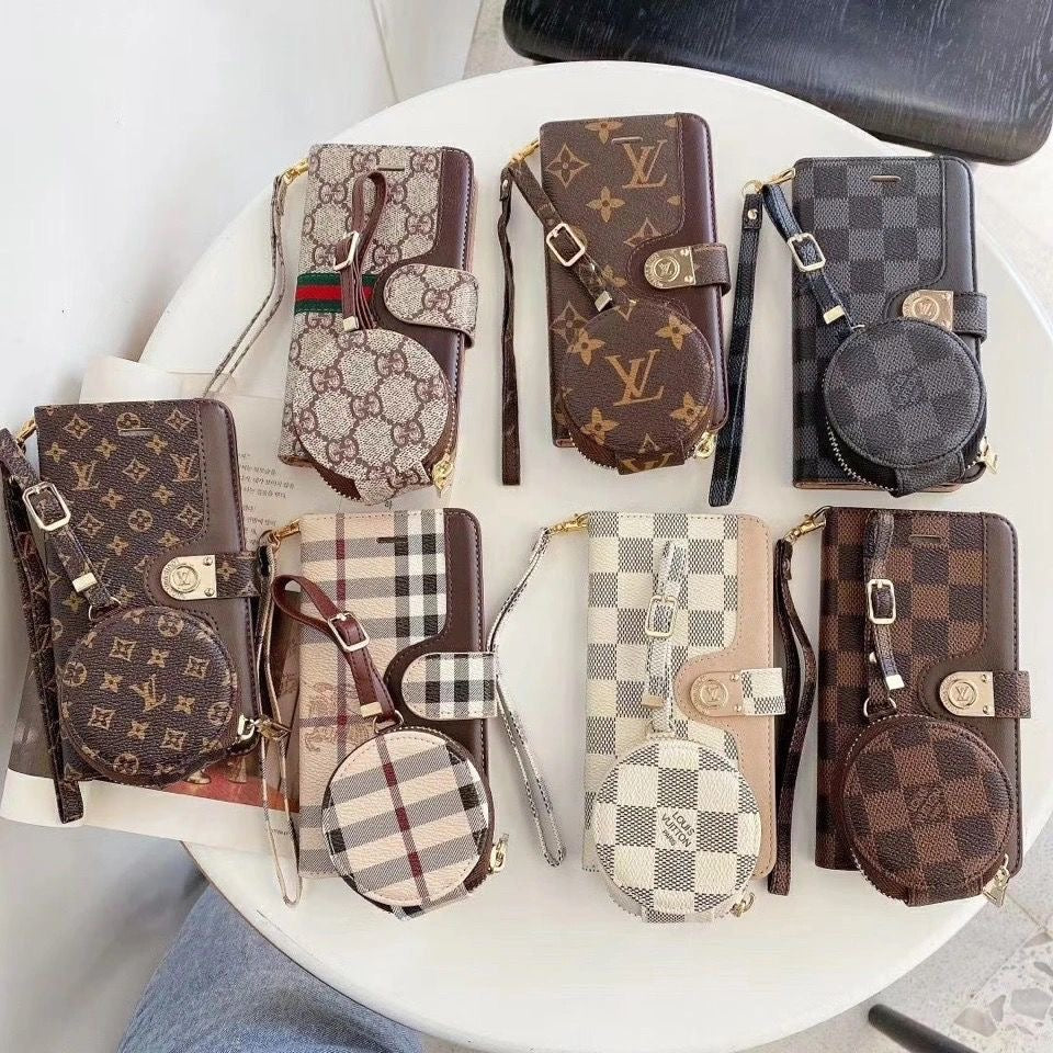 Luxury Gucci iPhone case with LV and Burberry accents