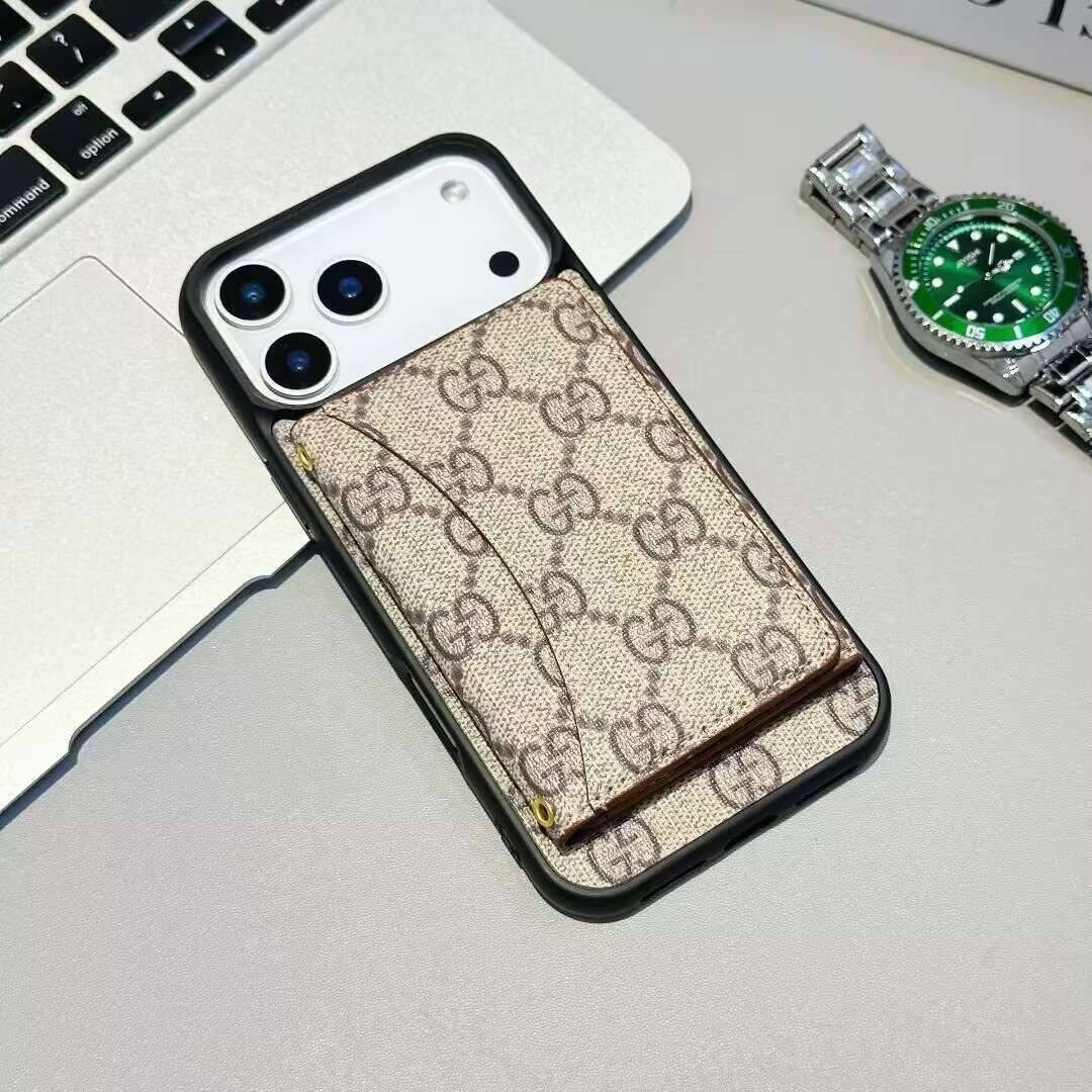 Luxury LV & GG Wallet iPhone Case with Card Holder
