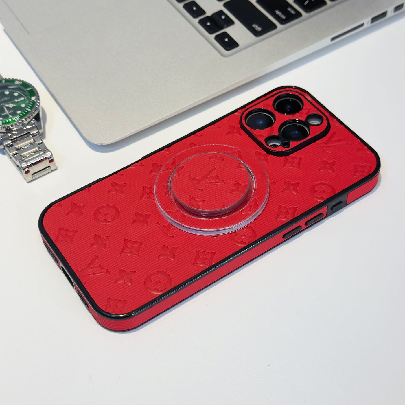 Luxury LV MagSafe Phone Case with Monogram Pattern