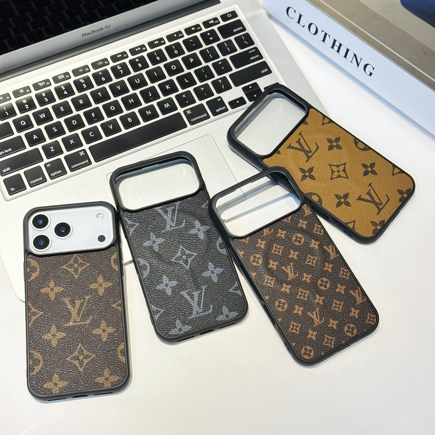 Luxury Monogram &amp; Check Pattern iPhone Case