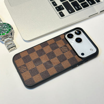 Luxury Monogram &amp; Check Pattern iPhone Case