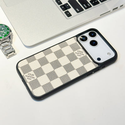 Luxury Monogram &amp; Check Pattern iPhone Case