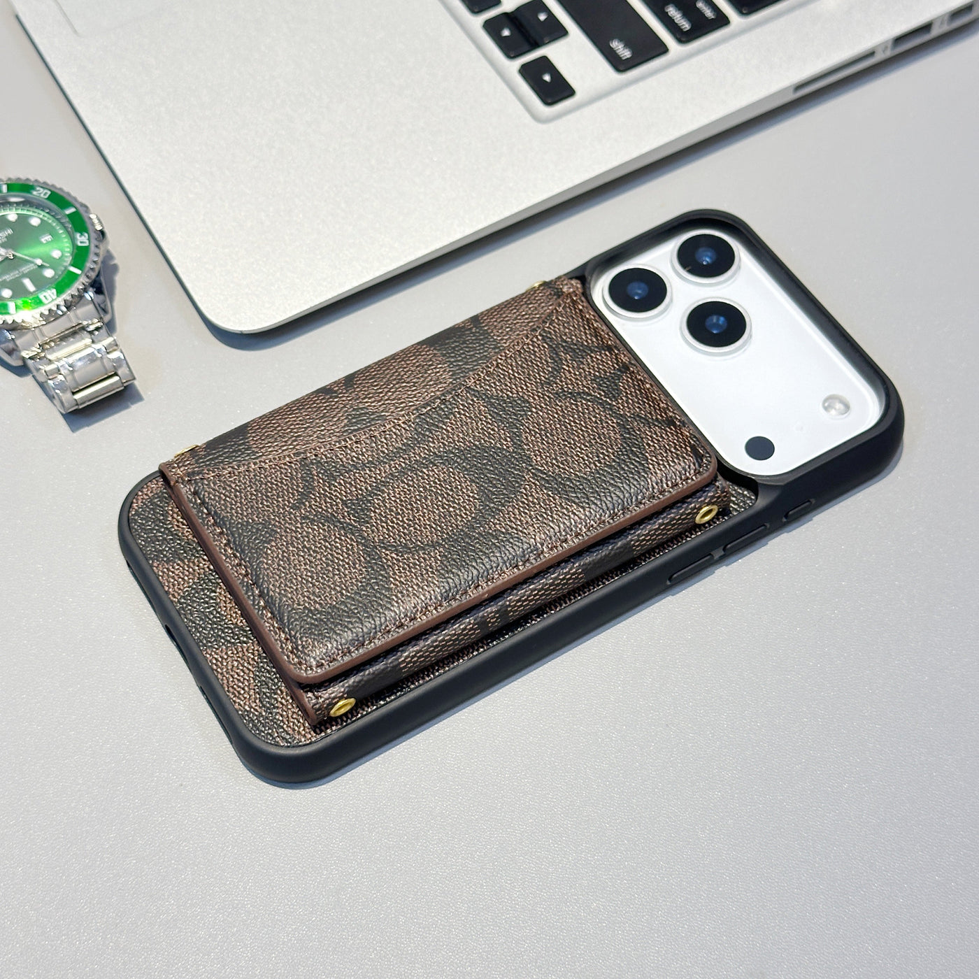 Luxury Classic Monogram Wallet iPhone Case
