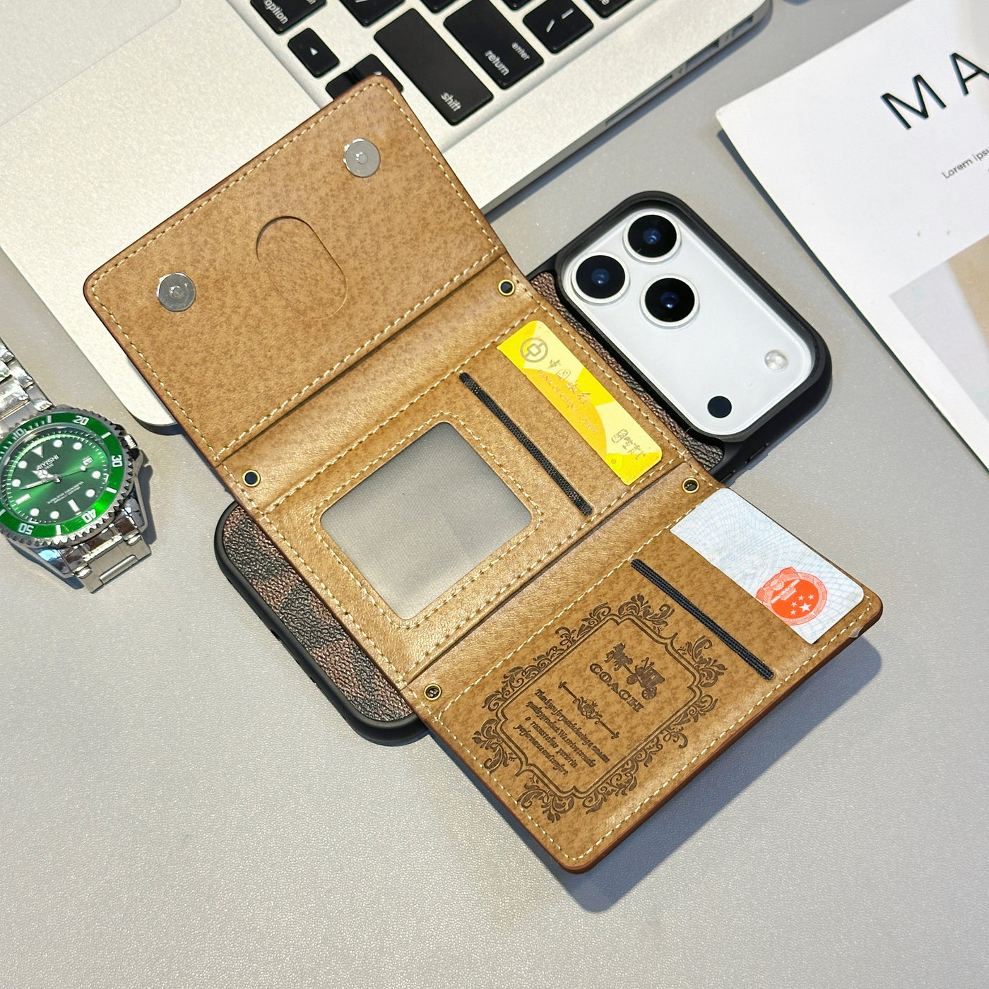 Luxury Classic Monogram Wallet iPhone Case