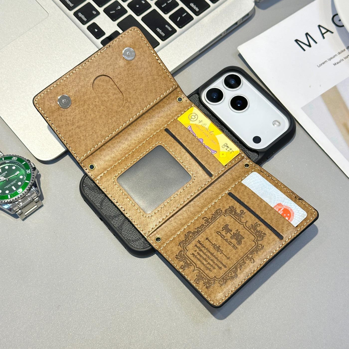 Luxury Classic Monogram Wallet iPhone Case