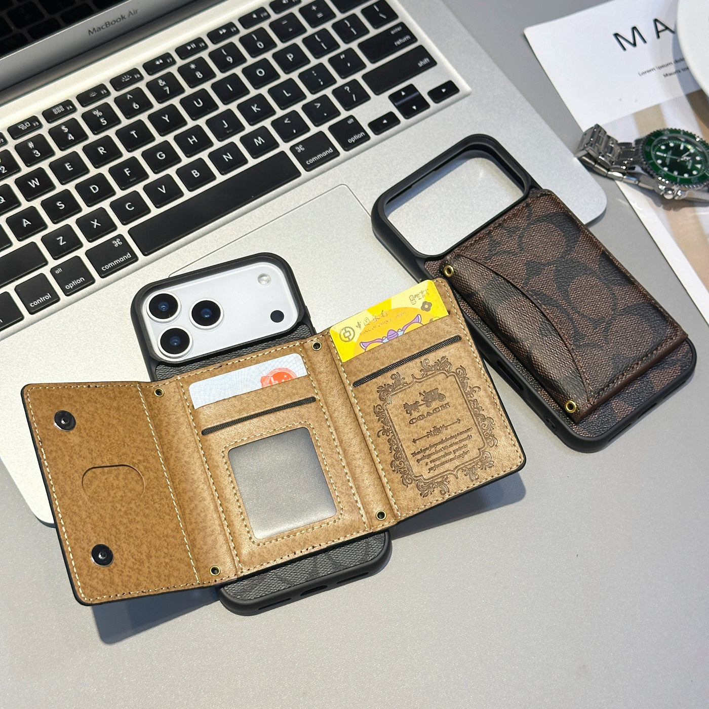 Luxury Classic Monogram Wallet iPhone Case