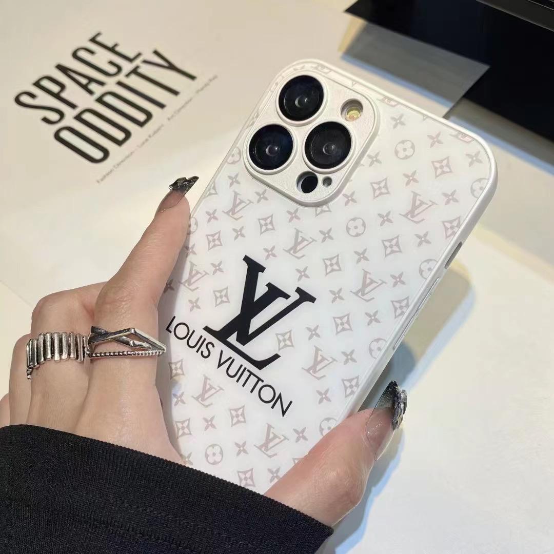 Glossy LV iPhone Case with Durable Tempered Glass