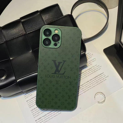 Luxurious LV iPhone Case with Protective Tempered Glass and Lens Cover