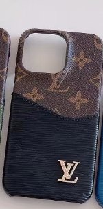 Luxury LV-Inspired Monogram Phone Cases with Elegant Textured Finish