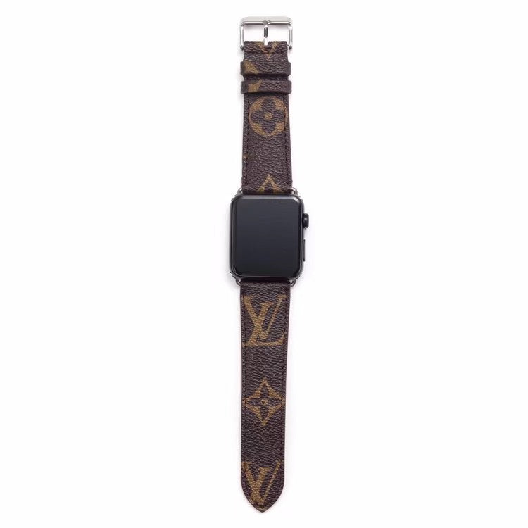 Elegant LV monogram leather band for Apple Watch