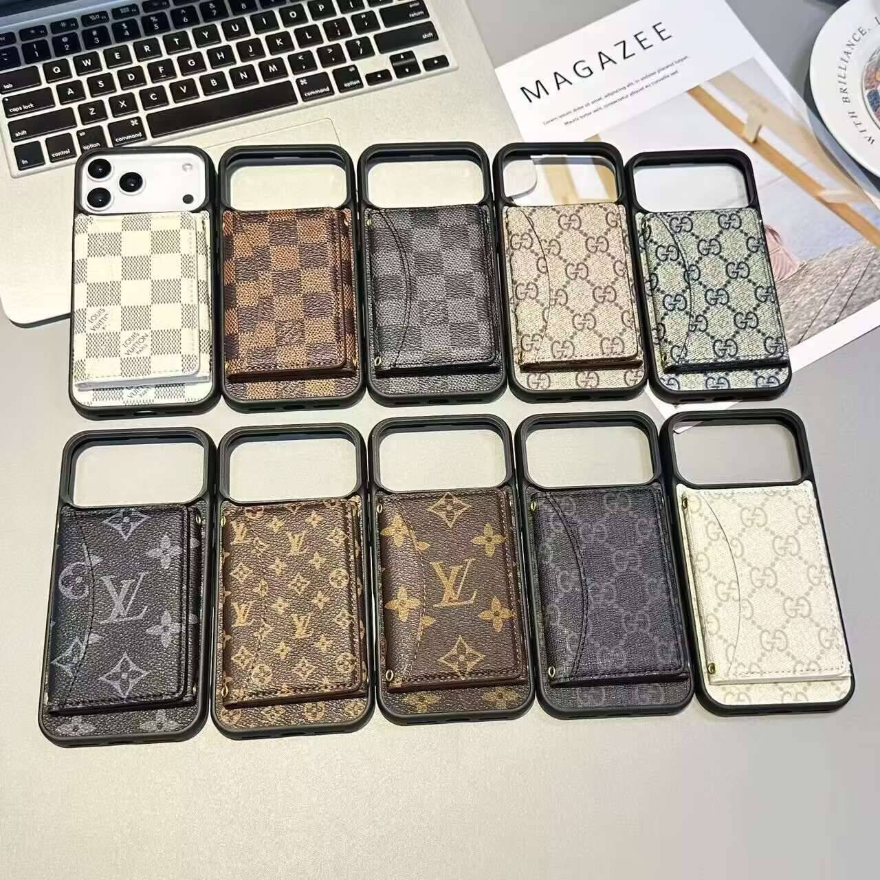 Luxury LV & GG Wallet iPhone Case with Card Holder