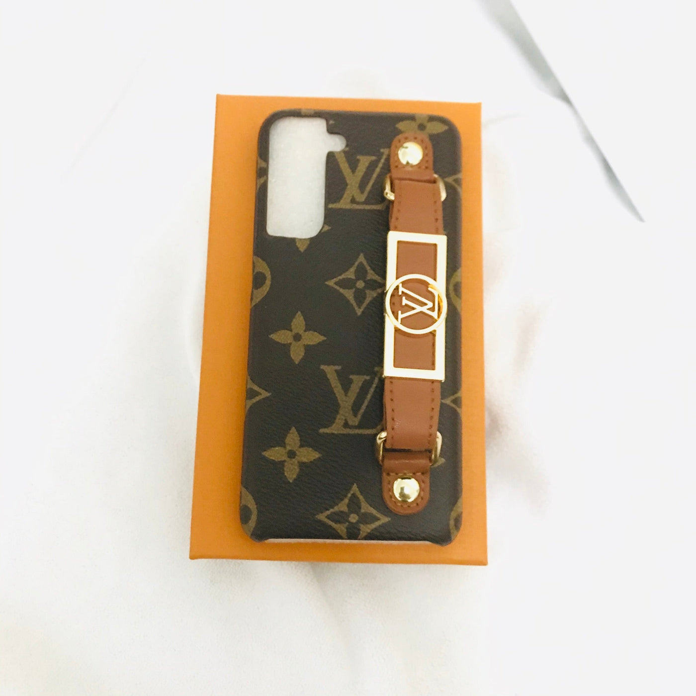 Luxury LV Monogram Case with Hand Strap for Samsung | Stylish & Functional