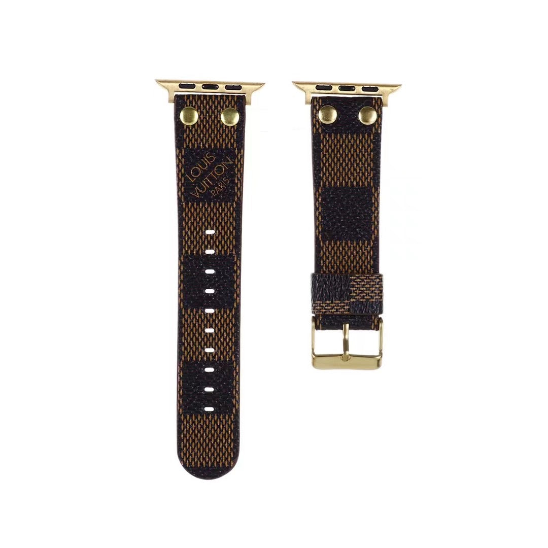 Close-up of LV & GG Strap for Apple Watch Band