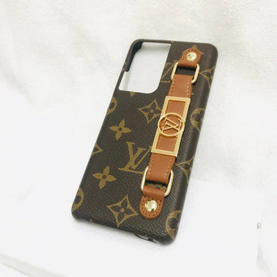 Luxury LV Monogram Case with Hand Strap for Samsung | Stylish & Functional