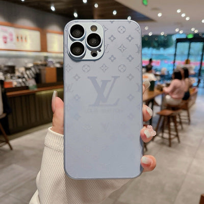 iPhone Case with Shiny Tempered Glass and LV Logo