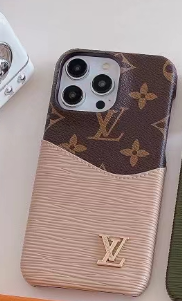 Luxury LV-Inspired Monogram Phone Cases with Elegant Textured Finish